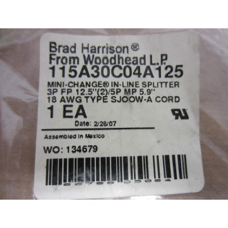 Brad Harrison  Daniel Woodhead 115A30C04A125 In-Line Splitter Cable