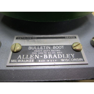 Allen Bradley 800T-1T1NG Oiltight Push Button Green 800T1T1NG Ser A - New No Box