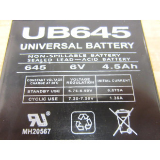 Universal Battery UB645 Non-Spillable Battery