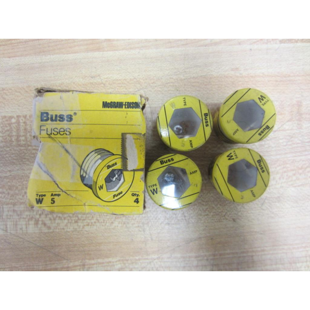 Buss W-5 Bussmann Plug Fuse Cross Ref 1DC12 (Pack of 4)