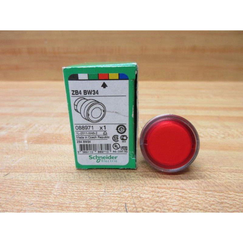 Schneider Telemecanique ZB4BW34 Illum. Push Button Red