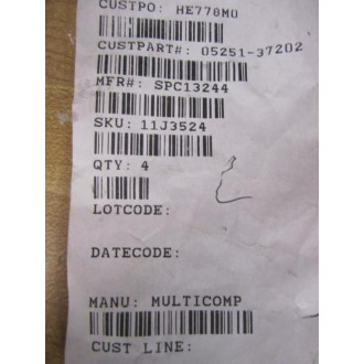 Multicomp SPC13244 Power Cord 6' Gray Cable - New No Box