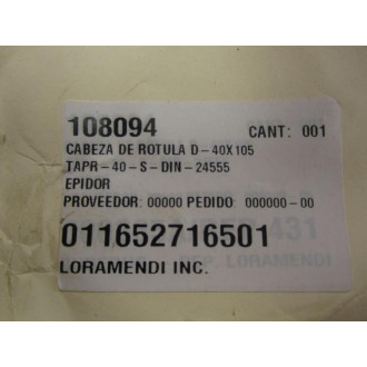Loramendi TAPR-40-S-DIN-24555 Ball Joint Head - New No Box