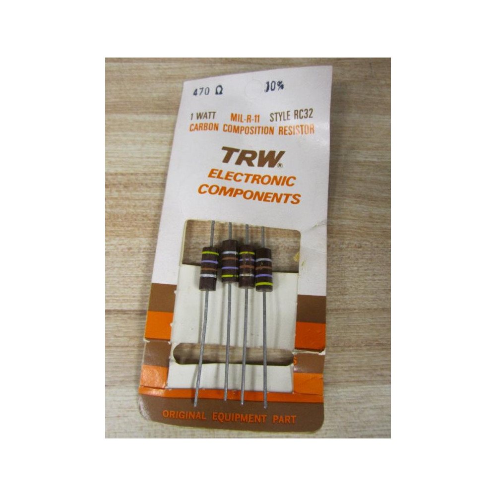 TRW Electronics Components MIL-R-11 Carbon Resistor 470 Ω (Pack of 4)
