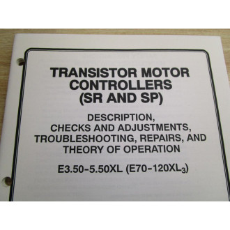 Hyster 1483863 Manual For Transistor Motor Controllers (SR & SP) - Used