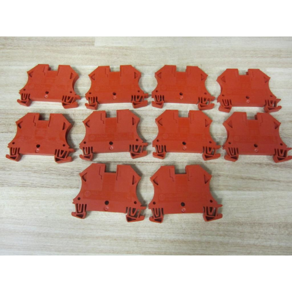 Allen Bradley 1492-J4 Block 1492J4 1492-J4-R, Red (Pack of 10) - New No Box