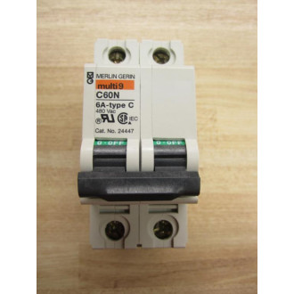 Merlin Gerin 24447 Square D 6A 2P Breaker MG24447 Schneider - New No Box