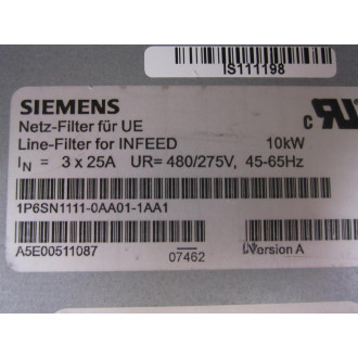 Siemens 1P6SN1111-0AA01-1AA1 Line-Filter 1P6SN11110AA011AA1 - New No Box