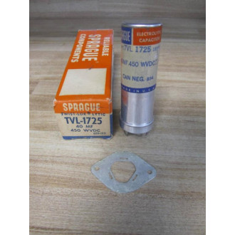 Sprague TVL 1725 Capacitor 40MF. 450 WVDC Only 1 Gasket