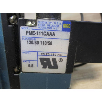 Mac Valves PME-111CAAA Valve PME111CAAA On 912A-PM-111CA - Used