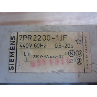 Siemens 7PR2200-1JF Timer 7PR22001JF - Used