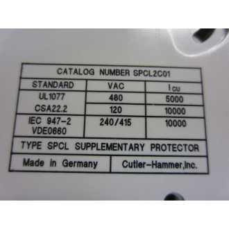 Cutler Hammer SPCL2C01 Eaton Circuit Breaker - Used