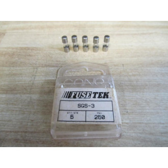 FuseTek SGS-3 Miniature Glass Tube Fuse SGS3 (Pack of 5)