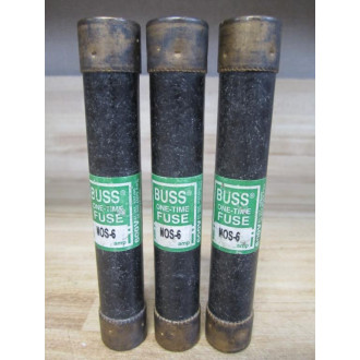 Cooper NOS-6 BUSS Fuse N0S6 Bussmann (Pack of 3) - Used