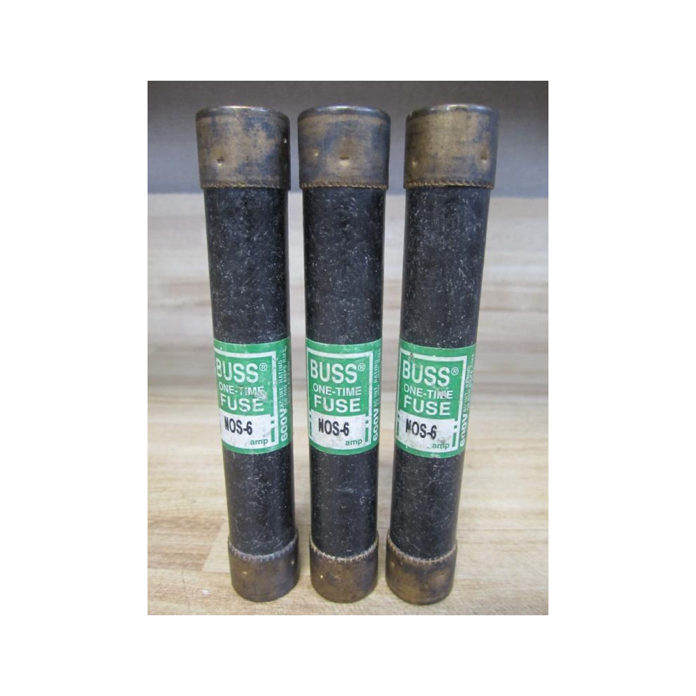 Cooper NOS-6 BUSS Fuse N0S6 Bussmann (Pack of 3) - Used