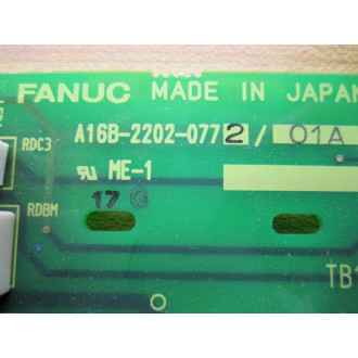 Fanuc A16B-2202-0772 Board A16B-2202-077201A - Used