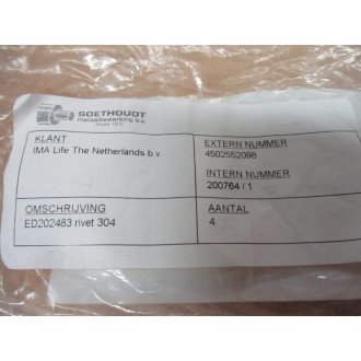 IMA ED202483 Tubular Rivet RD015.0 M08.0 (Pack of 4)