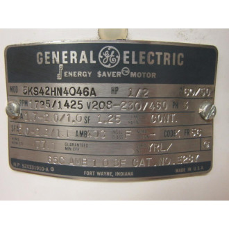 General Electric 5KS42HN4046A Motor 12HP 208-230460V Fr56 - New No Box