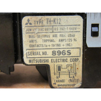 Mitsubishi TH-K12 Over Heat Relay THK12 - Used