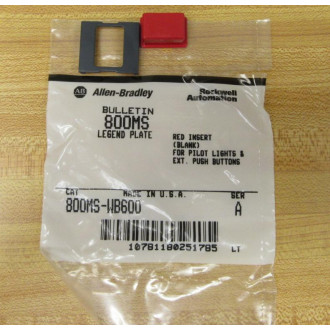 Allen Bradley 800MS-WB600 Legend Plate 800MSWB600