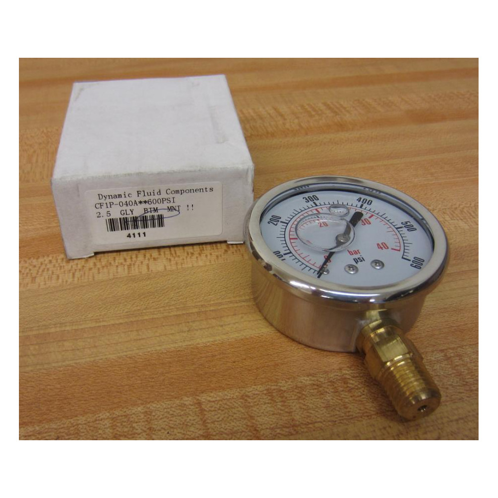 Dynamic Fluid CF1P-040A Gauge CF1P040A 0-600PSI