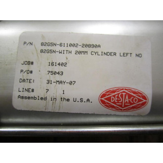 De-Sta-Co 82G5N-611002-20890A Clamp - Used
