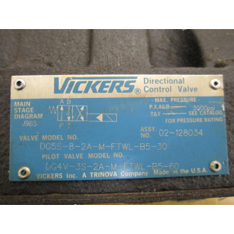 Vickers 02-128034 Valve DG5S-8-2A-M-FTWL-B5-30 - New No Box