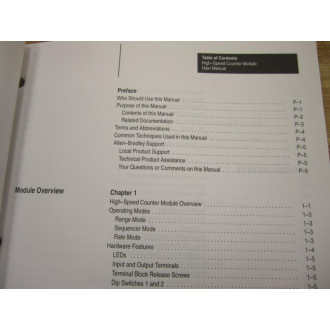 Allen Bradley 1746-HSCE User Manual 1746HSCE Owners Manual - Used