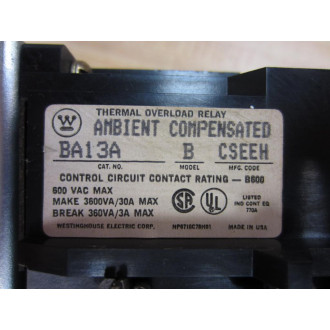 Westinghouse A200M1CAC Motor Starter - Used