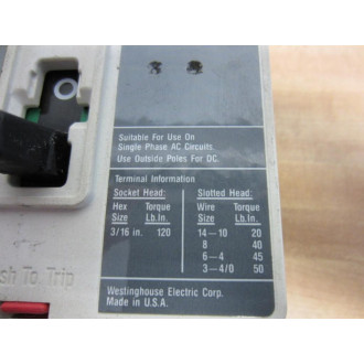 Westinghouse HMCP003A0C Circuit Protector 6630C87G03 Series C - Used