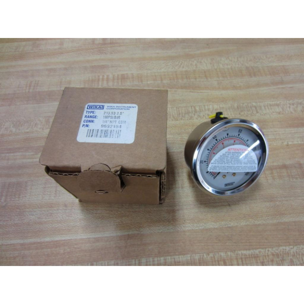 Wika 9692164 Pressure Gauge 100PsiBar