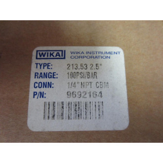 Wika 9692164 Pressure Gauge 100PsiBar