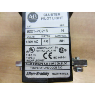 Allen Bradley 800T-PC216XAXG Cluster Pilot Light