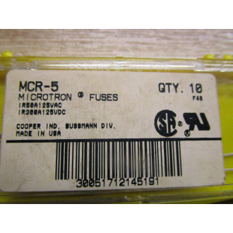 Bussmann MCR-5 Fuse Buss (Pack of 10)