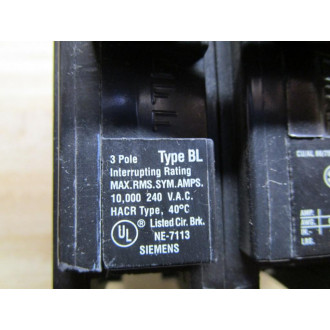 Siemens NE-7113 Circuit Breaker Type BL 60A 3 Pole 240V - Used