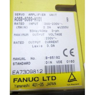 Fanuc A06B-6089-H101 Cover A06B6089H101 Cover Only - Used