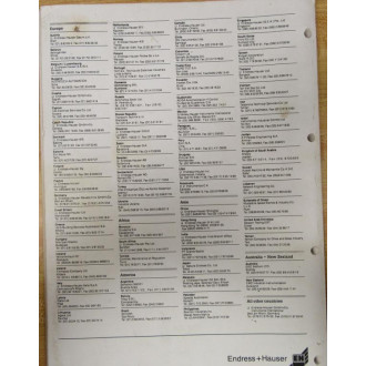 Endress+Hauser 50085721 Manual - Used