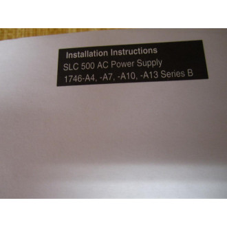 Allen Bradley 40072-042-01 SLC 500 Installation Instructions 40072-042-01 (A) - Used