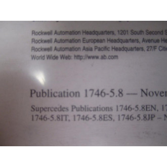 Allen Bradley 40072-042-01 SLC 500 Installation Instructions 40072-042-01 (A) - Used