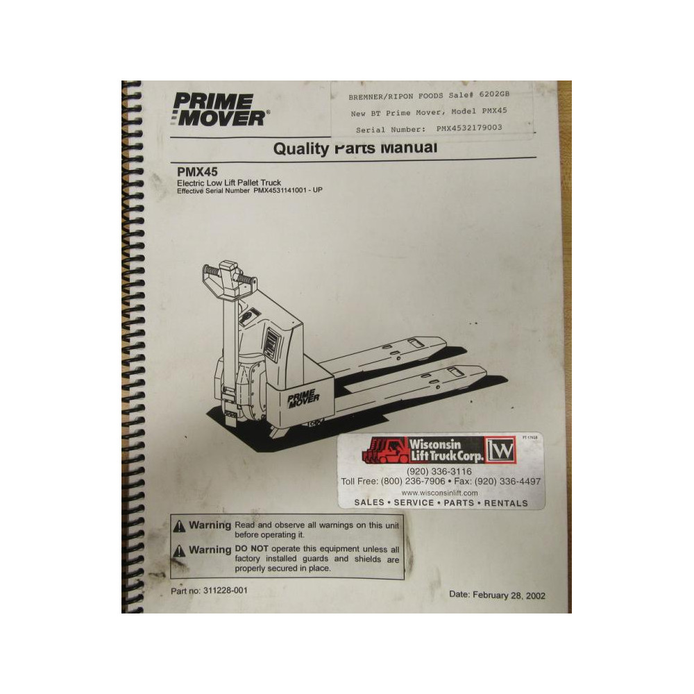 Prime-Mover 311228-001 Manual 311228001 - Used