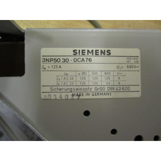 Siemens 3NP5 030-0CA76 Load-Break Switch 3NP50300CA76