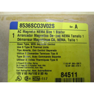 Square D 8536-SCO3 Starter 8536-SC03 Series A