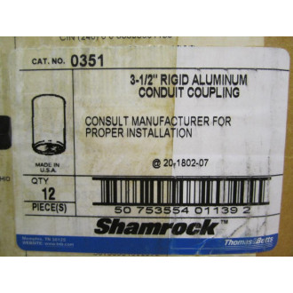 Shamrock 0351 Rigid Aluminum Conduit Coupling 3-12" (Pack of 12)
