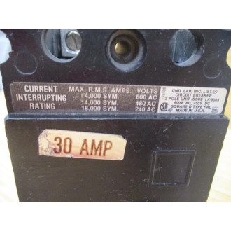 Square D FAL26030 30A Circuit Breaker - Used