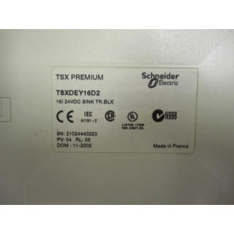 Schneider TSX-DEY-16D2 Input Module TSXDEY16D2 With Terminal Block - Used