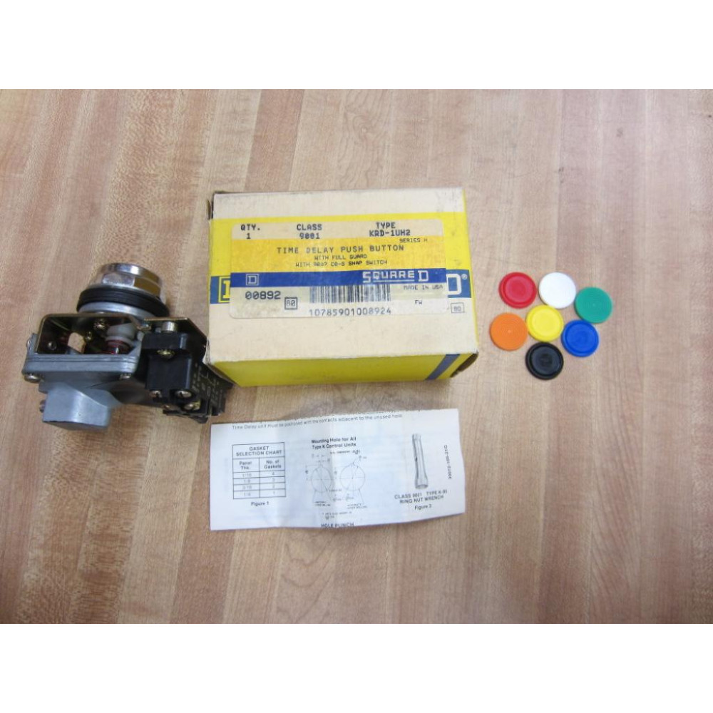 Square D 9001 KRD-1UH2 Time Delay Push Button 9001KRD1UH2