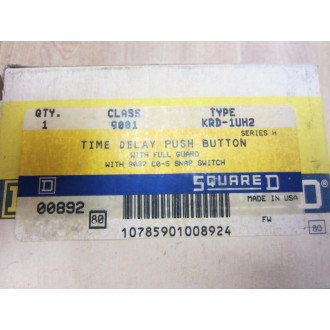 Square D 9001 KRD-1UH2 Time Delay Push Button 9001KRD1UH2
