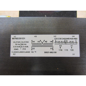 Square D 9070-EO51D1 Transformer 9070-E051D1
