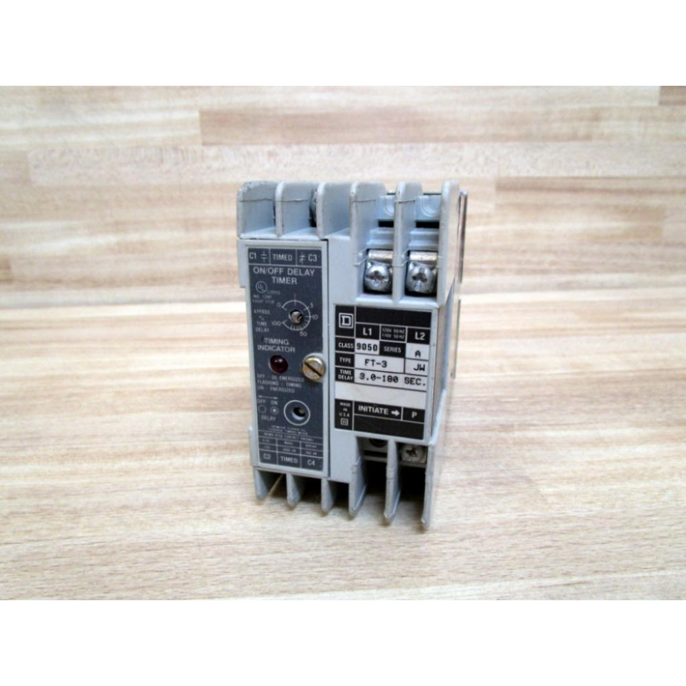 Square D 9050 FT-3 Timing Relay 9050FT3 - Used