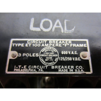 ITE ET-4032 Circuit Breaker Type ET 3 Pole - Used